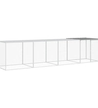 Hühnerkäfig mit Dach Hellgrau 403x98x90 cm Verzinkter Stahl