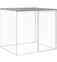 Hühnerkäfig mit Dach Hellgrau 403x98x90 cm Verzinkter Stahl