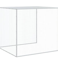 Hühnerkäfig mit Dach Hellgrau 603x98x90 cm Verzinkter Stahl