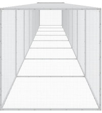 Hühnerkäfig mit Dach Hellgrau 803x98x90 cm Verzinkter Stahl