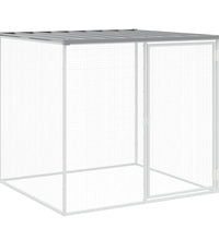 Hühnerkäfig mit Dach Hellgrau 803x98x90 cm Verzinkter Stahl