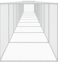 Hühnerkäfig mit Dach Hellgrau 1003x98x90 cm Verzinkter Stahl