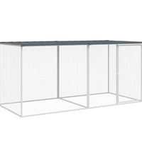 Hühnerkäfig mit Dach Anthrazit 203x98x90 cm Verzinkter Stahl
