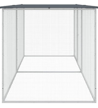 Hühnerkäfig mit Dach Anthrazit 203x98x90 cm Verzinkter Stahl
