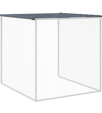 Hühnerkäfig mit Dach Anthrazit 203x98x90 cm Verzinkter Stahl