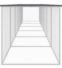 Hühnerkäfig mit Dach Anthrazit 603x98x90 cm Verzinkter Stahl