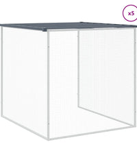 Hühnerkäfig mit Dach Anthrazit 603x98x90 cm Verzinkter Stahl