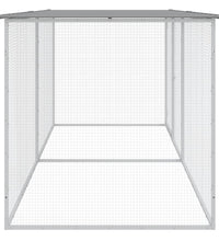 Hühnerkäfig mit Dach Hellgrau 203x98x90 cm Verzinkter Stahl