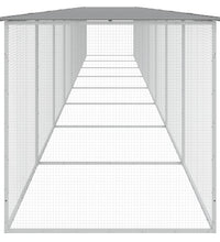 Hühnerkäfig mit Dach Hellgrau 803x98x90 cm Verzinkter Stahl