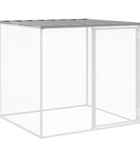 Hühnerkäfig mit Dach Hellgrau 803x98x90 cm Verzinkter Stahl