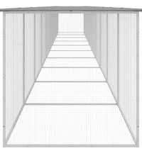 Hühnerkäfig mit Dach Hellgrau 1003x98x90 cm Verzinkter Stahl