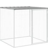 Hühnerkäfig mit Dach Hellgrau 1003x98x90 cm Verzinkter Stahl