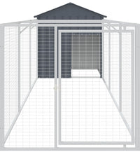 Hundehütte mit Dach Anthrazit 117x405x123 cm Verzinkter Stahl