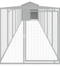 Hundehütte mit Dach Hellgrau 117x813x123 cm Verzinkter Stahl