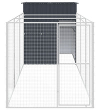 Hundehütte mit Auslauf Anthrazit 165x455x181cm Verzinkter Stahl