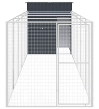 Hundehütte mit Auslauf Anthrazit 165x659x181cm Verzinkter Stahl