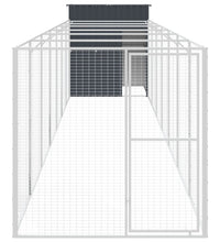 Hundehütte mit Auslauf Anthrazit 165x863x181cm Verzinkter Stahl