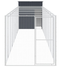 Hundehütte mit Auslauf Anthrazit 165x1067x181 cm Stahl Verzinkt