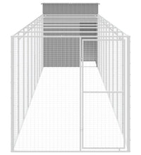 Hundehütte mit Auslauf Hellgrau 165x1067x181cm Verzinkter Stahl