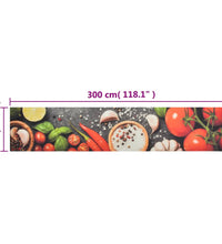 Küchenteppich Waschbar Gemüse 60x300 cm Samt