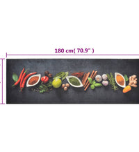 Küchenteppich Waschbar Gewürze 60x180 cm Samt