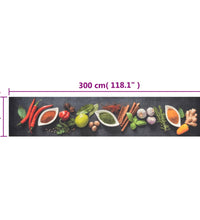 Küchenteppich Waschbar Gewürze 60x300 cm Samt