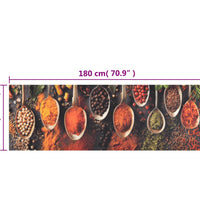 Küchenteppich Waschbar Löffel & Gewürze 60x180 cm Samt