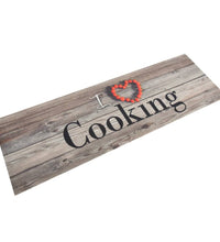 Küchenteppich Waschbar Cooking Grau 60x180 cm Samt