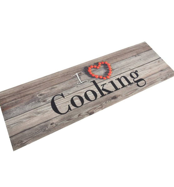 Küchenteppich Waschbar Cooking Grau 60x180 cm Samt