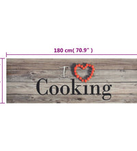 Küchenteppich Waschbar Cooking Grau 60x180 cm Samt