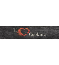 Küchenteppich Waschbar Cooking Schwarz 60x300 cm Samt