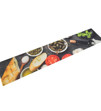 Küchenteppich Waschbar Wein & Essen 60x300 cm Samt