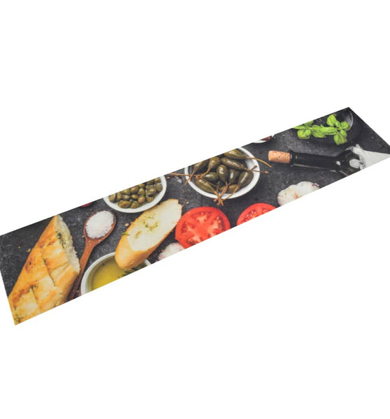 Küchenteppich Waschbar Wein & Essen 60x300 cm Samt