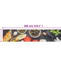 Küchenteppich Waschbar Wein & Essen 60x300 cm Samt