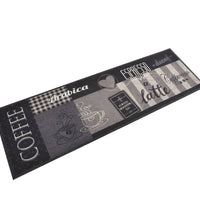 Küchenteppich Waschbar Coffee Schwarz 60x180 cm Samt