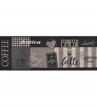 Küchenteppich Waschbar Coffee Schwarz 60x180 cm Samt