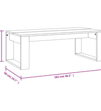 Couchtisch Schwarz 102x50x35 cm Holzwerkstoff