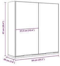 Spiegelschrank Schwarz 64x20x67 cm Holzwerkstoff