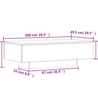 Couchtisch Weiß 100x49,5x31 cm Holzwerkstoff