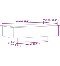 Couchtisch Braun Eichen-Optik 100x49,5x31 cm Holzwerkstoff