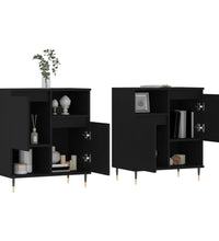 Sideboards 2 Stk. Schwarz Holzwerkstoff