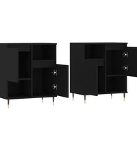 Sideboards 2 Stk. Schwarz Holzwerkstoff