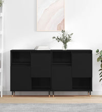 Sideboards 2 Stk. Schwarz Holzwerkstoff