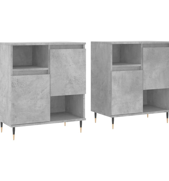 Sideboards 2 Stk. Betongrau Holzwerkstoff