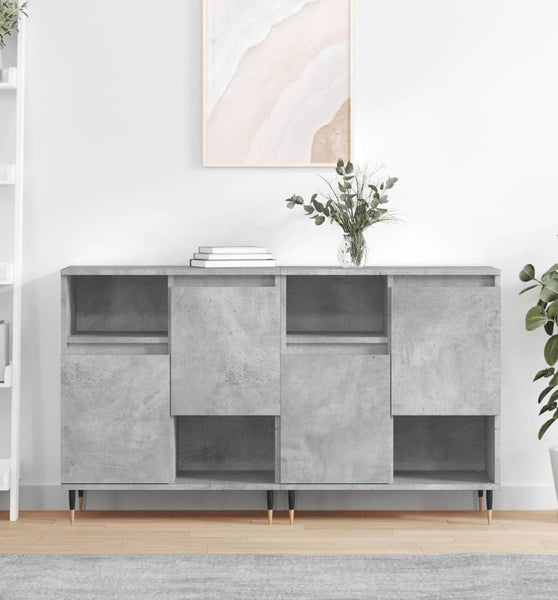 Sideboards 2 Stk. Betongrau Holzwerkstoff