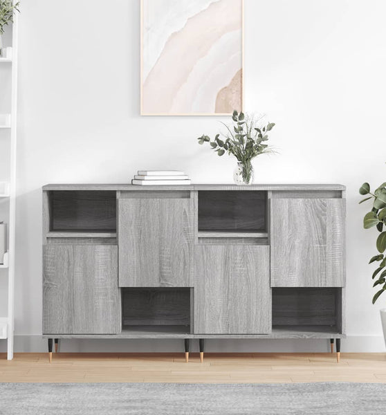 Sideboards 2 Stk. Grau Sonoma Holzwerkstoff