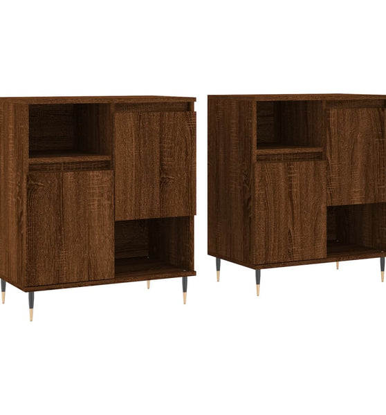 Sideboards 2 Stk. Braun Eichen-Optik Holzwerkstoff