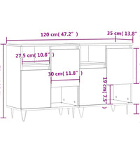 Sideboards 2 Stk. Weiß Holzwerkstoff