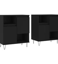 Sideboards 2 Stk. Schwarz Holzwerkstoff