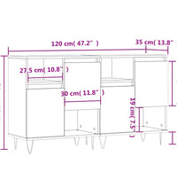 Sideboards 2 Stk. Betongrau Holzwerkstoff